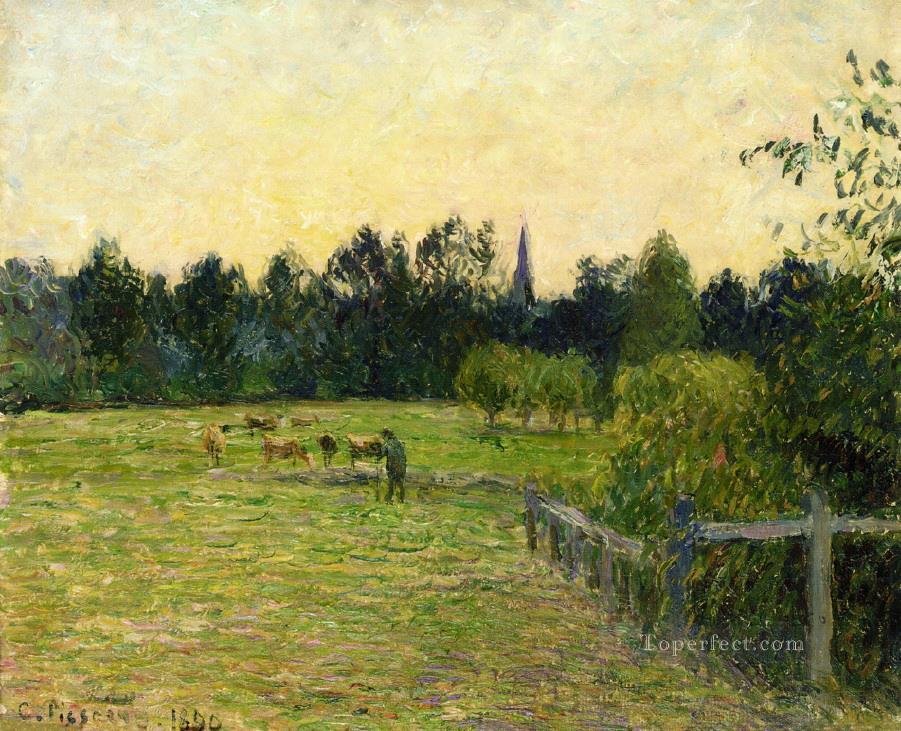 cowherd in a field at eragny 1890 Camille Pissarro Oil Paintings